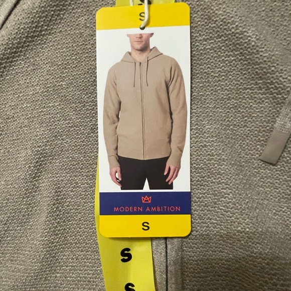 Modern Ambition Beige Full-Zip Knit Hoodie Sweater | Size Small - Picture 4 of 12